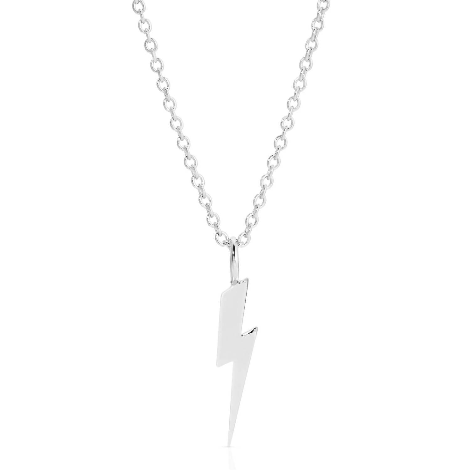 New Eklexic Women's Katie Lightning Bolt Charm Necklace In Sterling Silver Fille